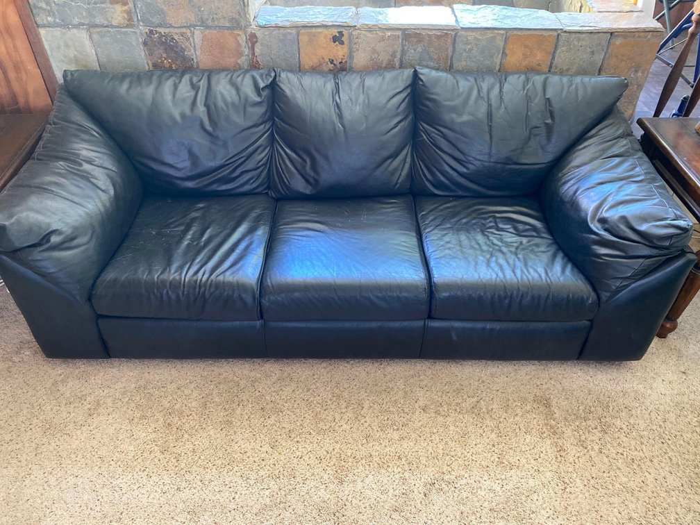 The Leather Factory Black Licorice 7716 Couch 