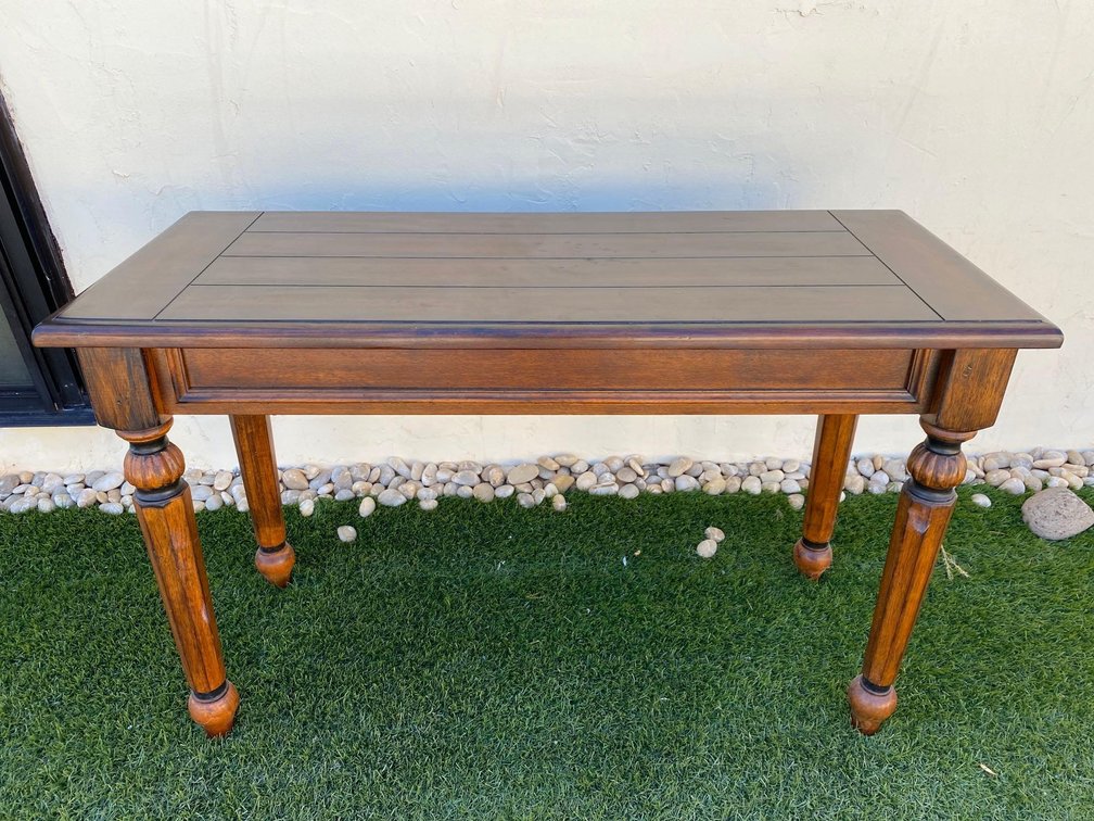48" Rustic Dark Birch Wood Sofa Table 