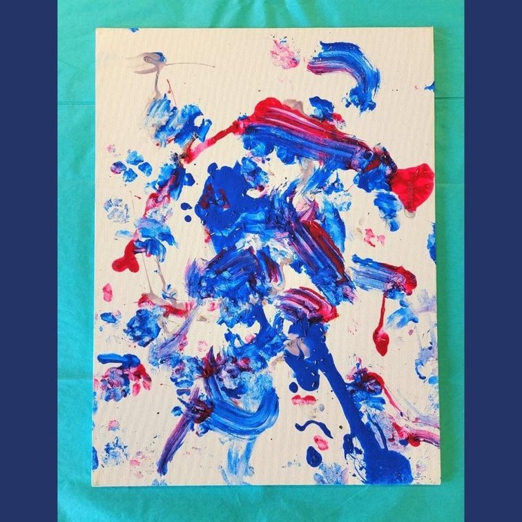 Artwork created by our feline friends at KHS - Blue and red collection