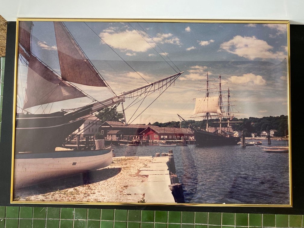 Framed Vintage Boat Photograph 
