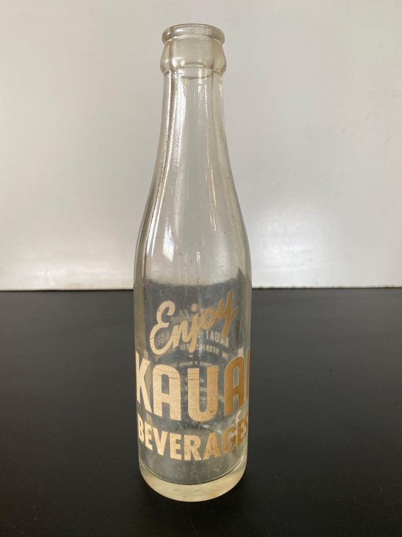 Vintage 7oz "Enjoy Kauai Beverage" Hawaii Kauai Beverage & Ice Cream Co. Glass Bottle