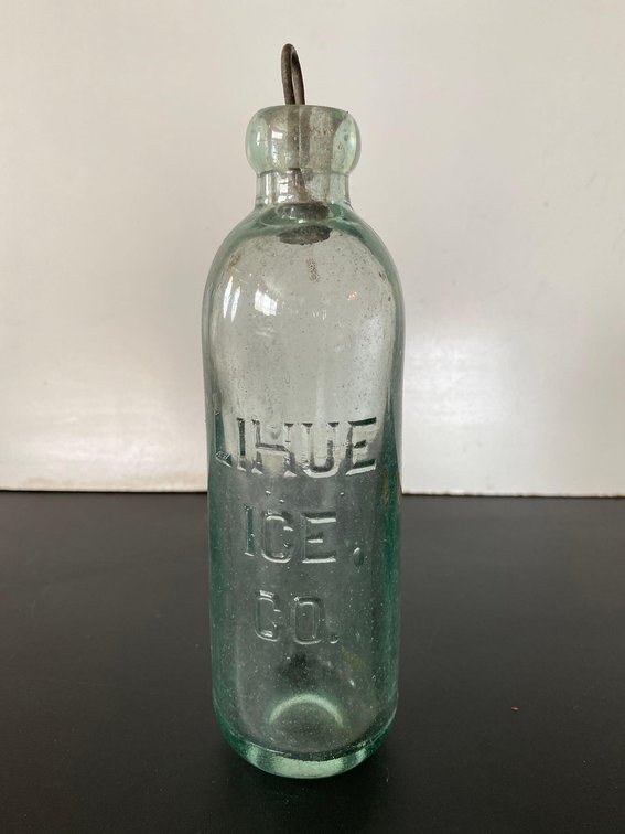 Antique Circa 1905 Lihue Kauai Terr T.H. Lihue Ice Co Hutchinson Glass Bottle