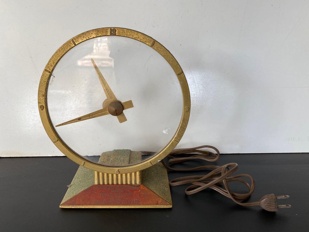 Vintage Mid-Century Jefferson Electric Mystery Clock Circa 1950's Golden Hour 