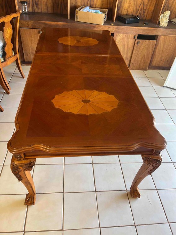 Over 7Ft Long Vintage Chippendale Vintage French Provincial Dining Table 