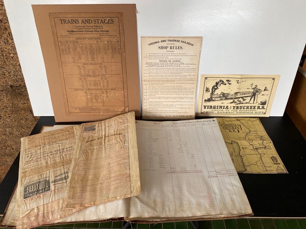 Antique Circa 1800's-1930s Virginia and Truckee Railroad Documents and Ledgers 