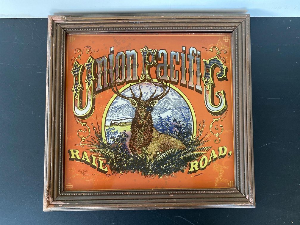 Framed Union Pacific Railroad Advertisement Art