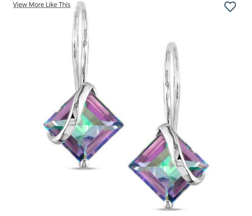ZALES BRAND NEW 10k White Gold RARE RAINBOW TOPAZ EARRINGS! $599 at ZALES NOW!