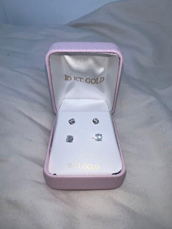 10k GOLD 4 Piece Set Cubic Studs
