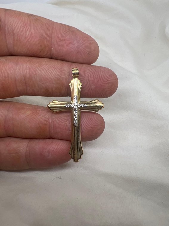 10K  SOLID GOLD Cross 3 inch BRAND NEW