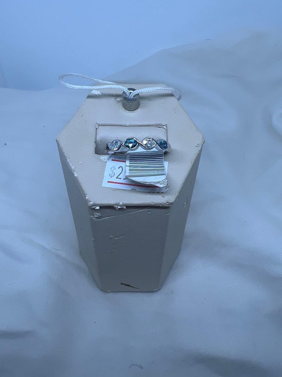 14k WHITE GOLD DIAMOND & VS-2 .27 CARATS OF DIAMOND !LONDON BLUE TOPAZ! ring with Letter of authenticity $1299 At costco 
