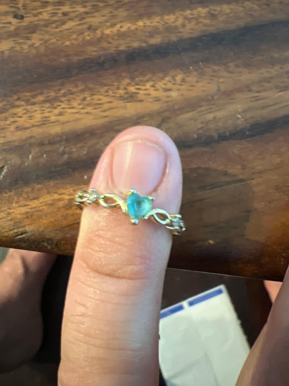 10k Gold and 925 Silver Diamond and Blue London Topaz ring! Vintage!
