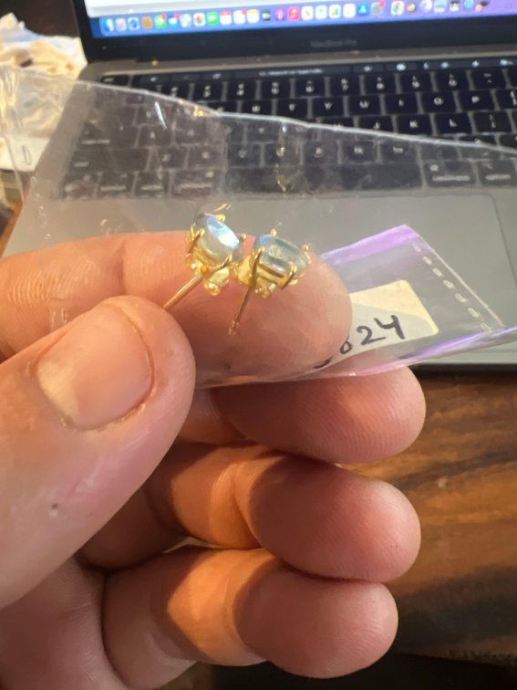 10k Gold Blue Topaz STUDS!! Very Rare!