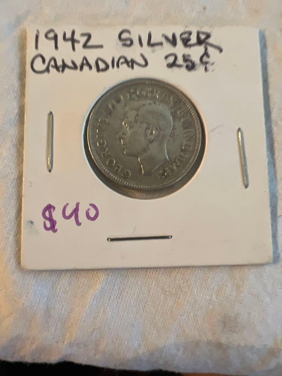 1942 PURE SILVER CANADIAN COIN!!
