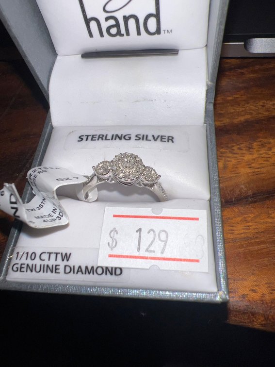 Brand New size 7  RING 925 Pure silver with 1/10 Carat Diamonds!