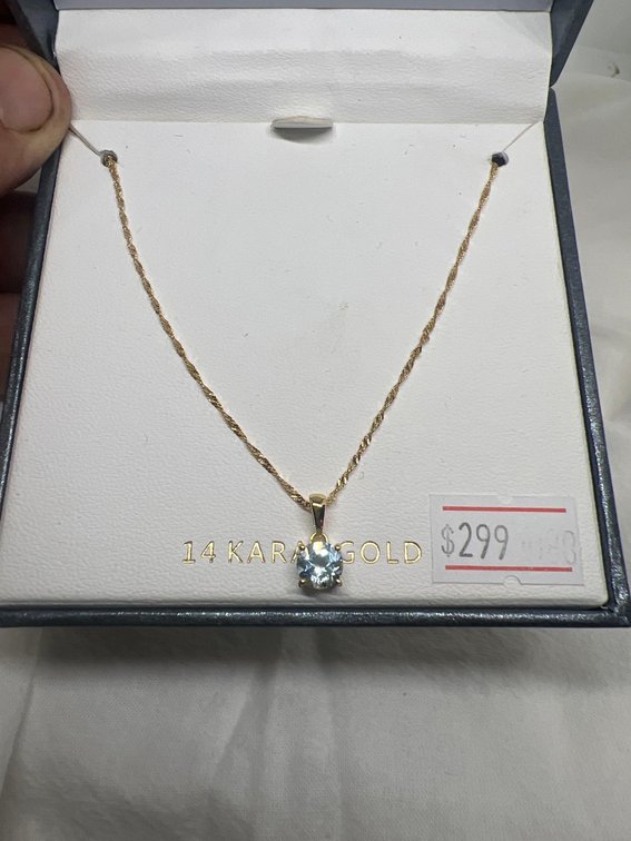 14k Gold Necklace & Pendant With 1 Carat Chatelaine  BRAND NEW