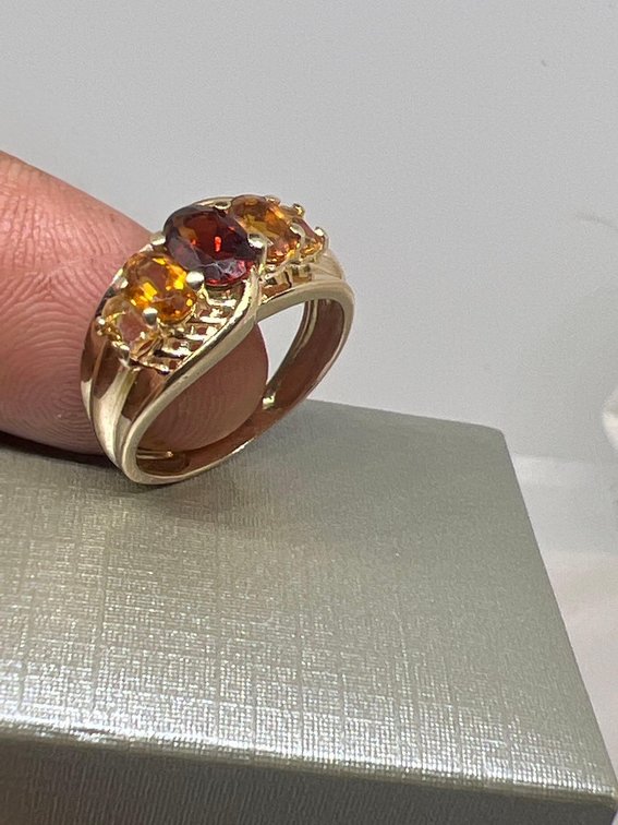 14k SOLID GOLD RING WITH RUBY and 4 Citrine stones!d! $2000 Ring