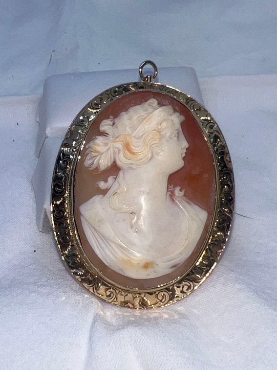 1896 AUTHENTIC RARE CAMEO BROCHE PIN/PENDANT! PRICELESS ITEM!