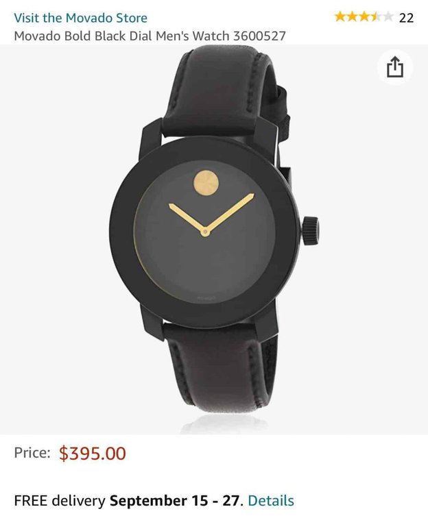 BEAUTIFUL MOVADO WATCH! BRAND NEW WITH TAGS LEATHER BAND $395