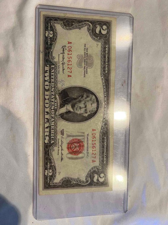 SUPER RARE! RED STAMP $2 BILL LETTER A FROM 1963! MINT CONDITION! $2000 these have sold for!