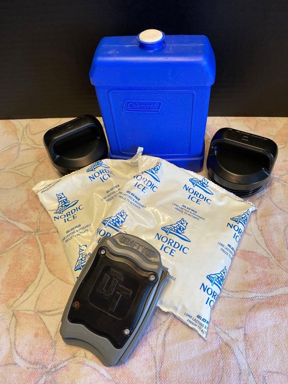 Draft-Top Beer Opener ,  Ice Packs , Yeti Containter Caps