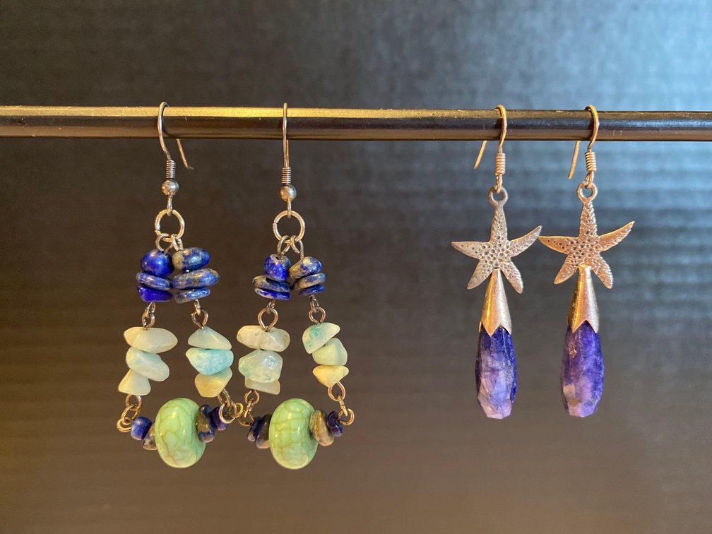 (X's 2) Pairs of Hand-Made Earrings - Sterling Silver .925