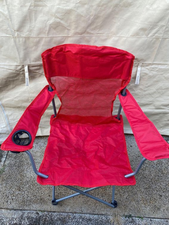 Ozark Red Beach Chair Mesh Chair 
