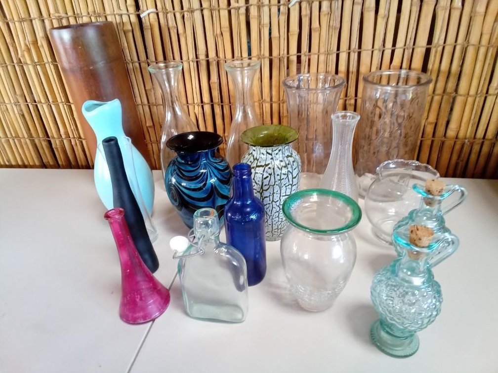 Ceramic and Glass Vase