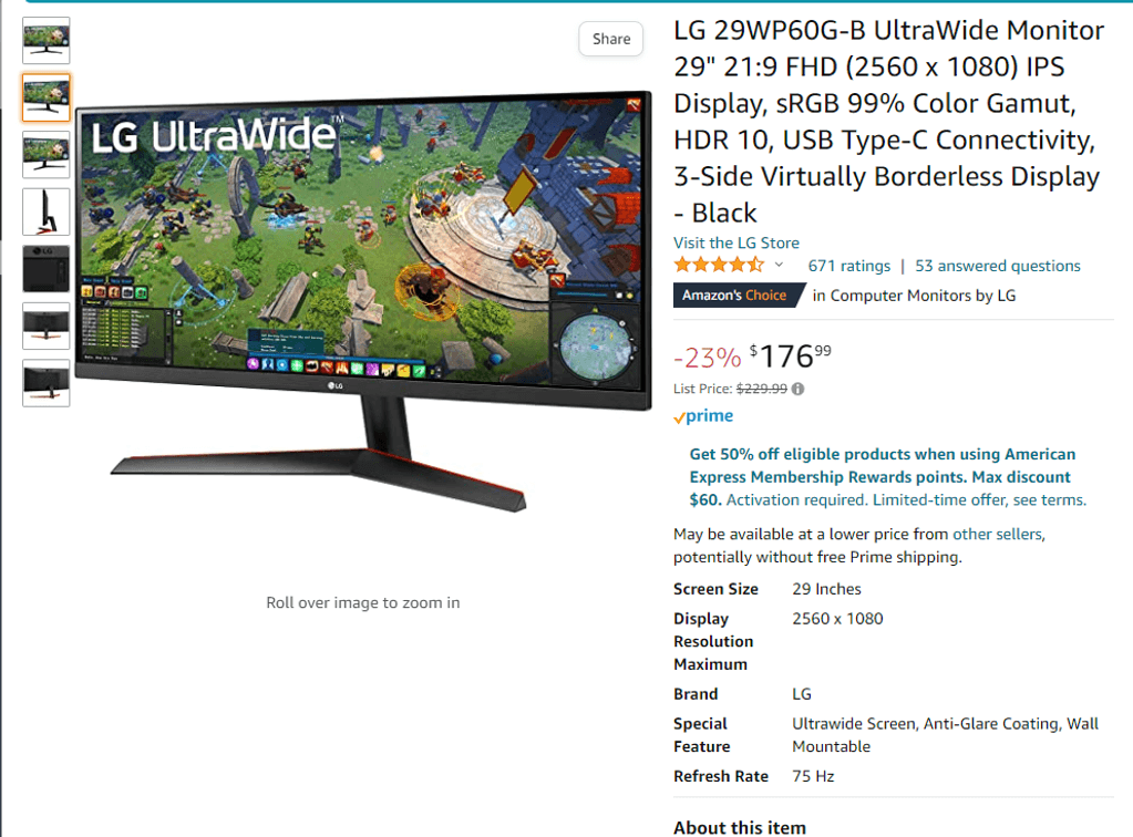NEW LG  29" Monitor