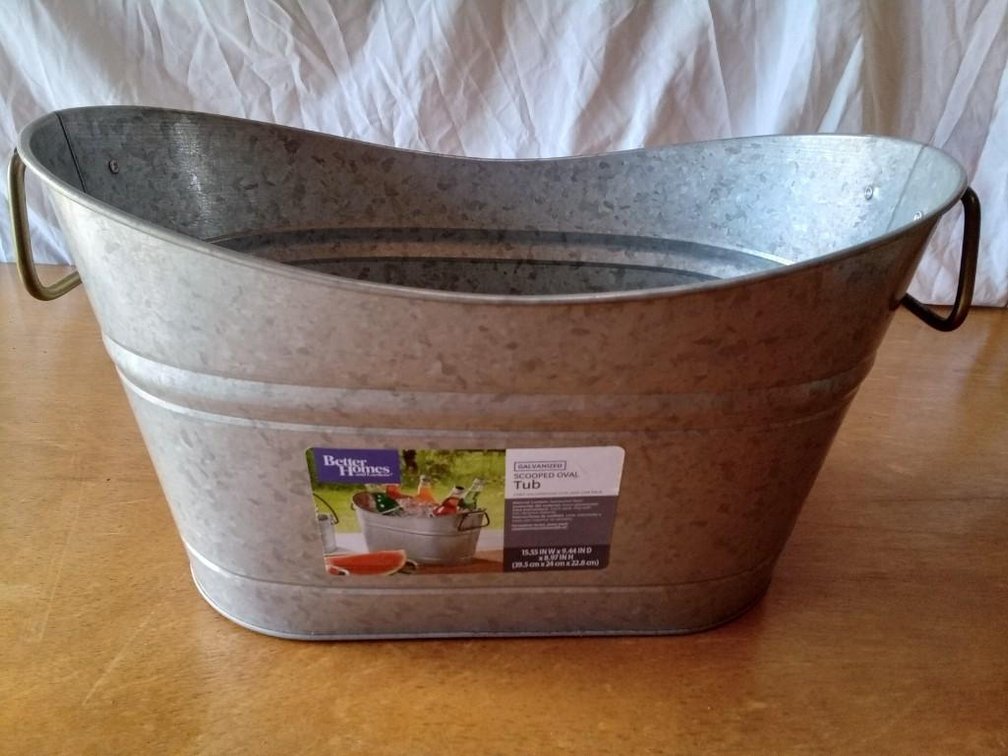 Better Homes; Galvanized Scooped Oval Tub
