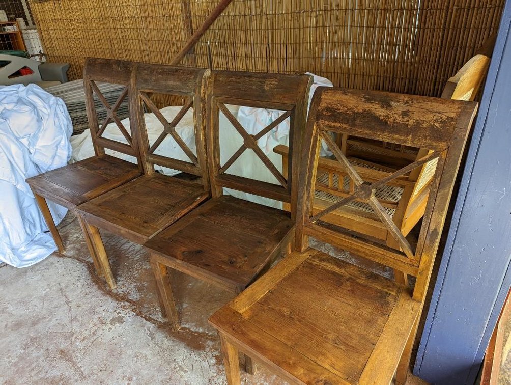 (X's 4) Solid Wooden Dining Chairs