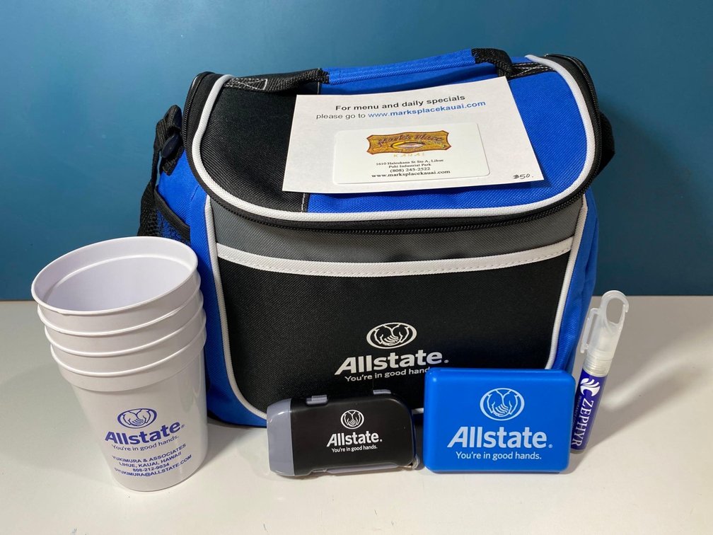 $50 Gift Card Mark’s Place and Cooler Bag with Goodies Courtesy of Koa Yukimura, Allstate Insurance