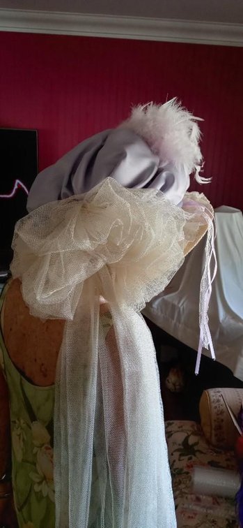 Red Hat Society Lavender and Cream Color Hat 