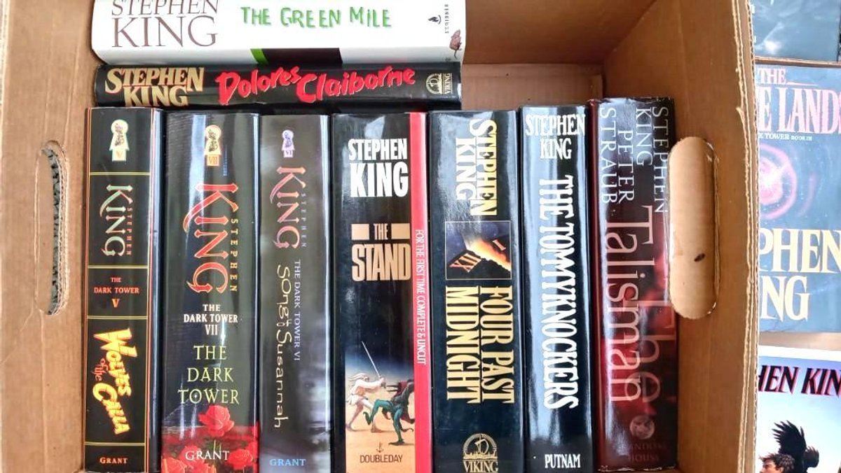 BOX #4 of Stephen King books, mostly first edition and hard back.
