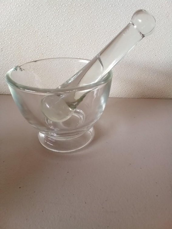 Glass Mortar and Pestle