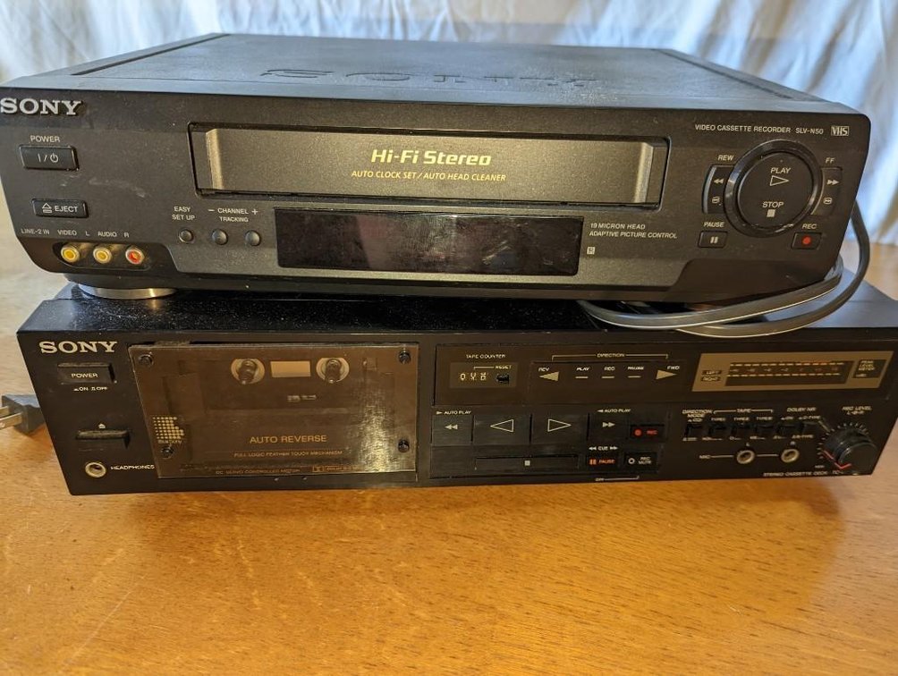 Sony Cassette Player & VHS VCR Player