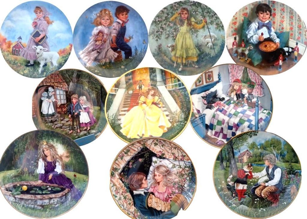 Fairy Tale Plates Mother Goose & Kaiser - see list & pix below