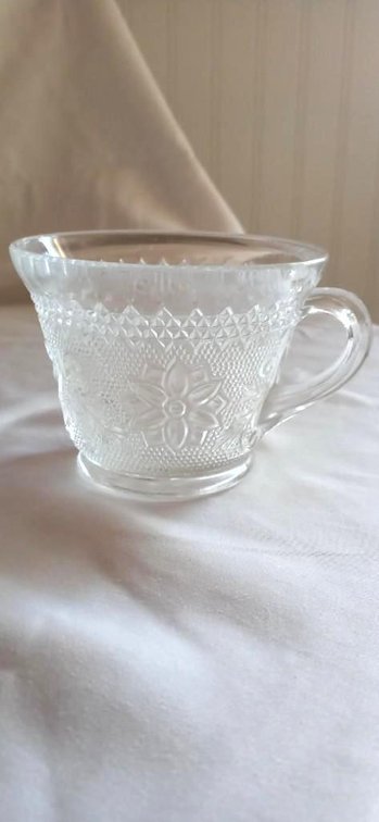Vintage Pressed Sandwich Glass tea or punch cup. 