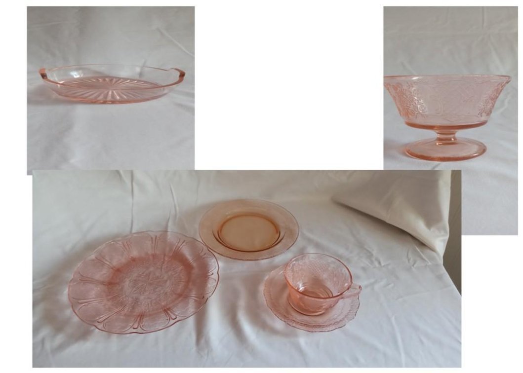  Depression Glass: PINK  Place Setting PLUS extras