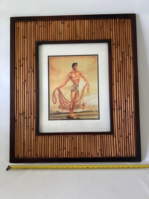 wood and bamboo frame throw net lawai’a