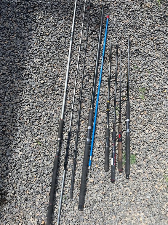 fishing pole parts and fiberglass 3 prong shaft