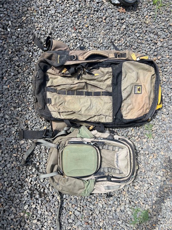 mountain smith and Patagonia fishing back packs