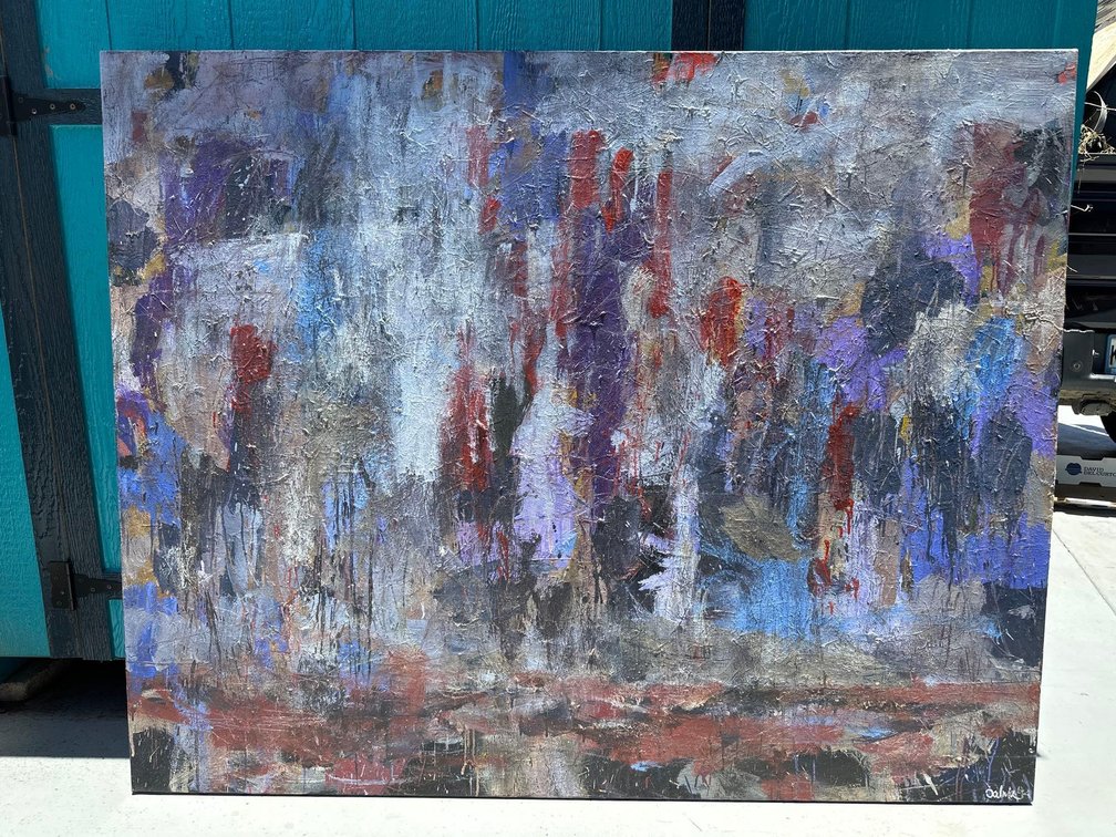 4' X 5' Vintage Original Artwork on Canvas with Artist Signature  - Dalmia/Saluja