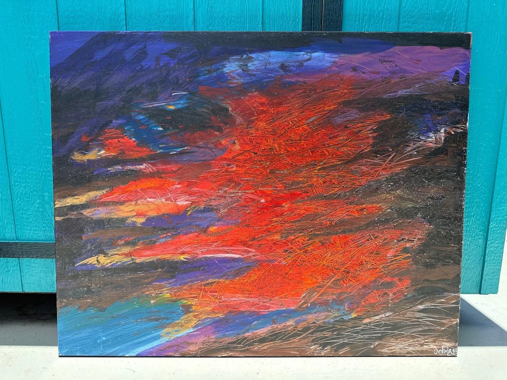 38" X 48" Vintage Original Artwork on Canvas with Artist Signature  - Dalmia/Saluja