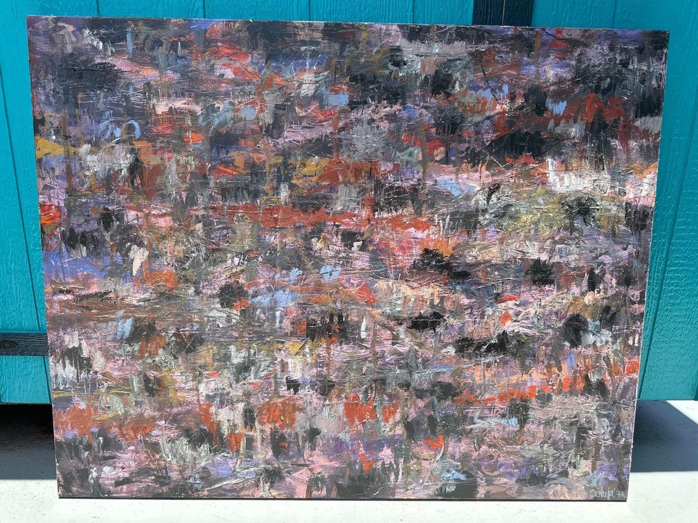 38" X 48" Vintage Original Artwork on Canvas with Artist Signature - Dalmia/Saluja