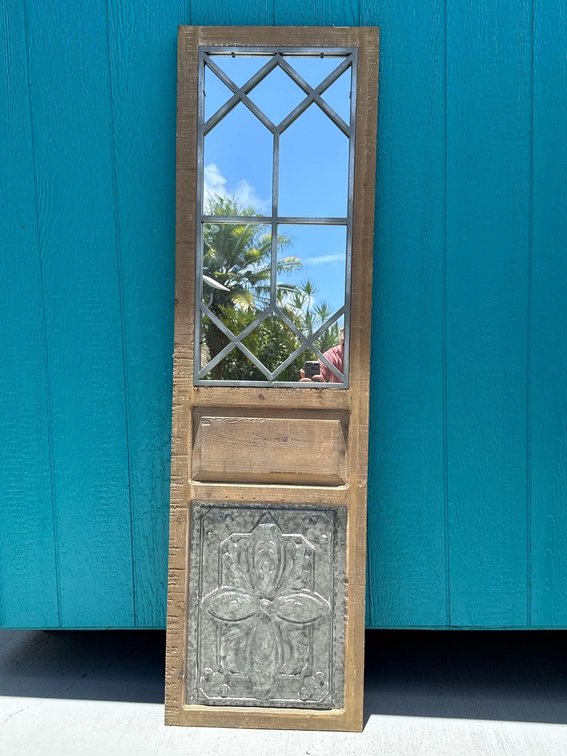 19" x 66" Mixed Media Country Style Decorative Mirror