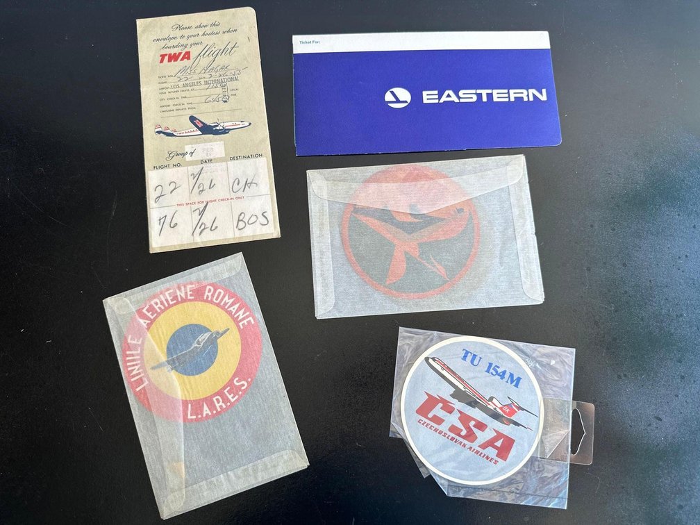 Vintage Aviation / Airline Flight Tickets and Stickers 