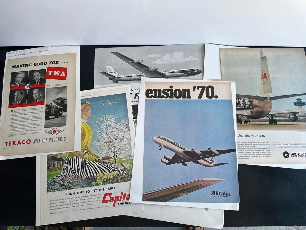 Vintage Circa 1970's Aviation/Airlines Ad Prints 