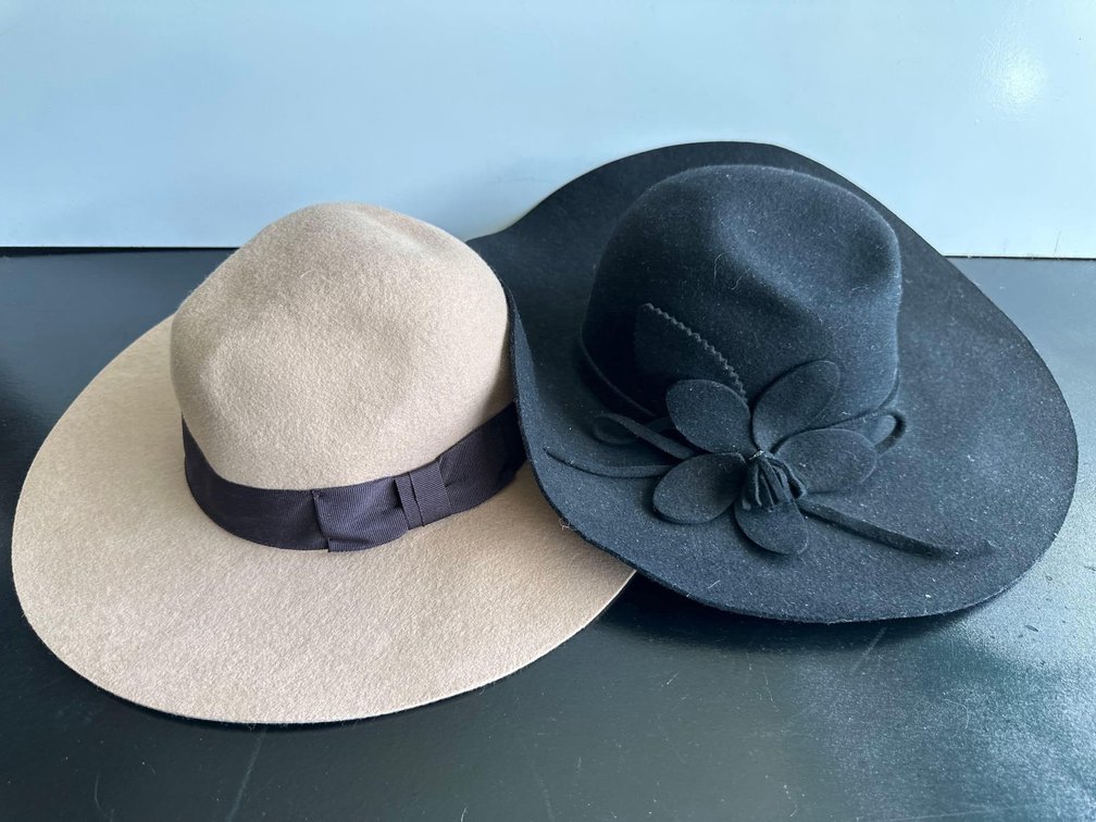 (X's 2) Black Wool Hat and H&M Hat 