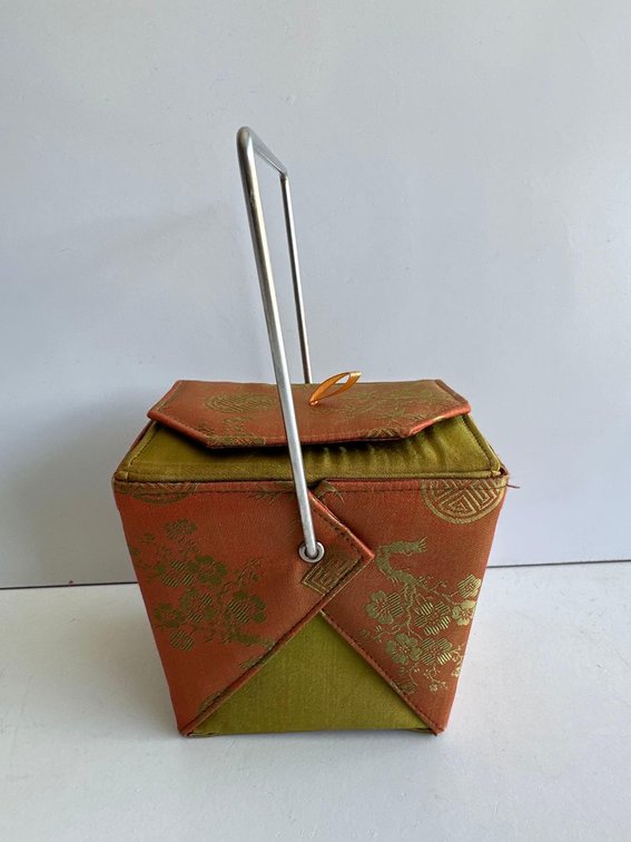 Red Blossom Asian Take Out Purse 
