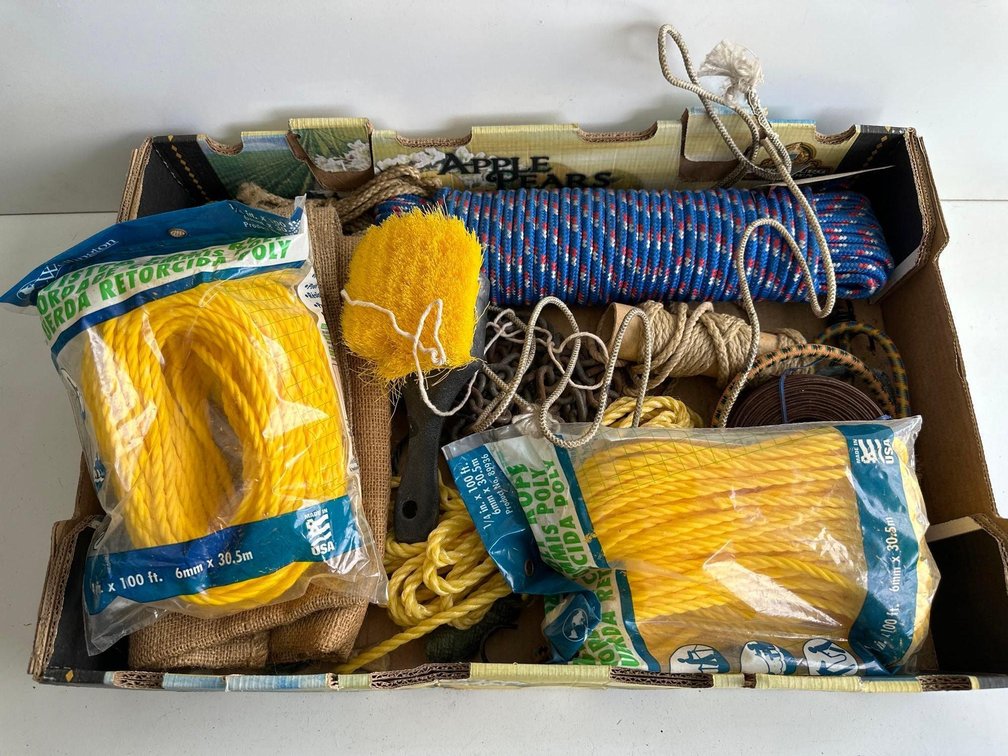 Mixed Lot of Various Rope, Bungee, Burlap and Brush 
